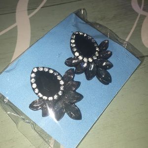 ✨New Item✨ Black rhinestone earrings